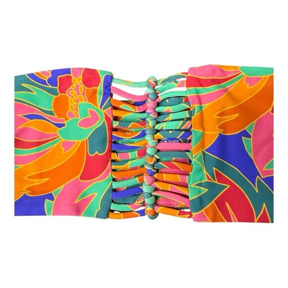 Stone Fox Swim Inez Bandeau Bikini Top in Stained‎ Glass Print XS NWT - Picture 7 of 9